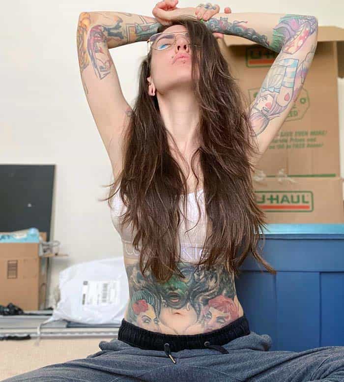 Tallant loves to proudly show off her tattoos.